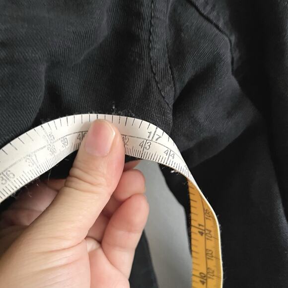 Madewell Black Moto Jacket Quilted Shoulders Asymmetrical Zip Size 2 Linen Blend - Picture 9 of 9